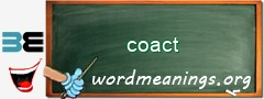 WordMeaning blackboard for coact